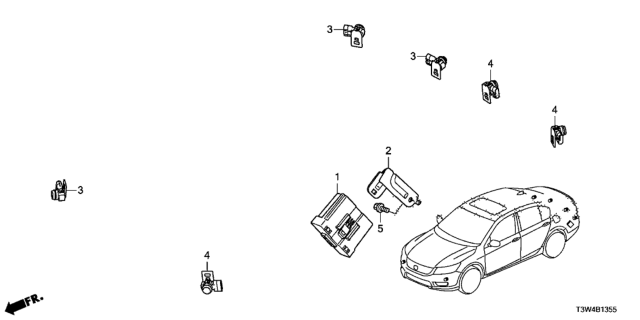 2017 Honda Accord Hybrid Sensor Assembly, Parking (Lunar Silver Metallic) Diagram for 39680-T0A-R01YD