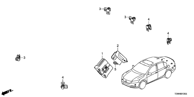 2017 Honda Accord Hybrid Sensor Assembly, Parking (Modern Steel Metallic) Diagram for 39680-T0A-R01ZE