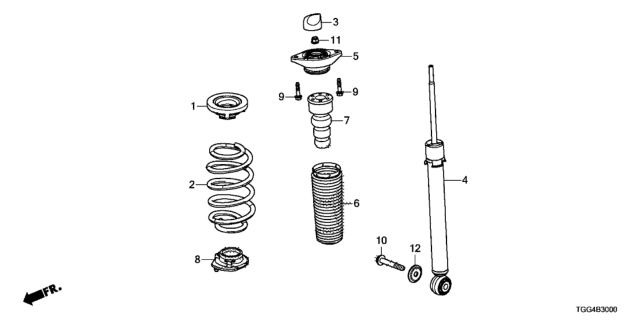 2017 Honda Civic Spring, Rear Diagram for 52441-TEA-Q31