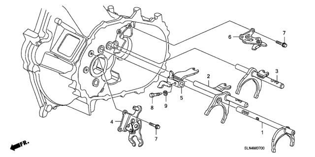 2007 Honda Fit 5 Door BASE KA 5MT MT Shift Fork - Shift Holder Diagram