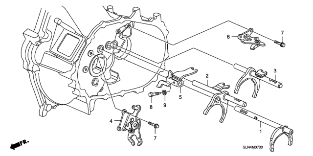 2008 Honda Fit MT Shift Fork - Shift Holder Diagram