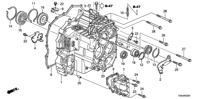 2012 Honda CR-V Case, Transmission Diagram for 21210-R90-000