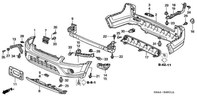 2005 Honda CR-V Face, Front Bumper (Dot) Diagram for 04711-S9A-A81ZZ