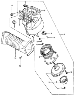 1982 Honda Civic 5 Door ** (WAGOVAN) KA HMT Heater Blower Diagram