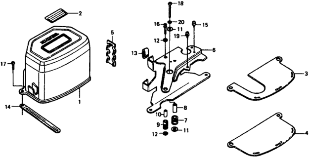 1978 Honda Civic Label, Control Box Diagram for 36022-634-670