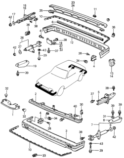 1983 Honda Civic Molding, Bumper Diagram for 62580-SA0-680