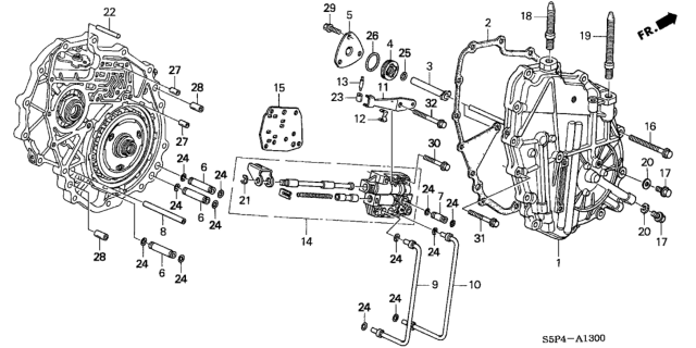 2004 Honda Civic 2 Door HX KA CVT CVT Right Side Cover (CVT) Diagram