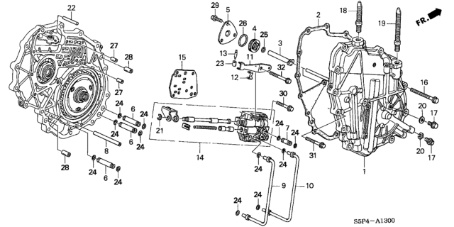 2001 Honda Civic CVT Right Side Cover (CVT) Diagram