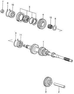 1982 Honda Civic 4 Door ** (1500) KH 5MT MT Mainshaft - Mainshaft Gears Diagram
