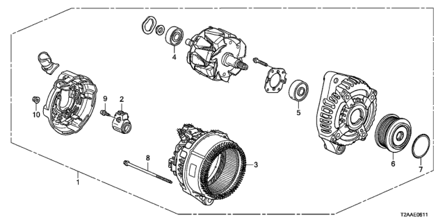 2017 Honda Accord 4 Door EXLV6 KA 6AT Alternator (Denso) (V6) Diagram