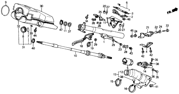 1990 Honda Civic Base, Bending Plate Diagram for 53350-SH3-020