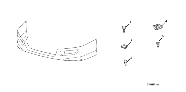 2006 Honda Accord Spoiler, Front Underbody (Silver Metallic) Diagram for 08F01-SDN-1B0A