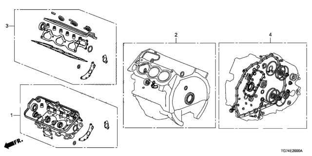 2017 Honda Pilot Gasket Kit Diagram