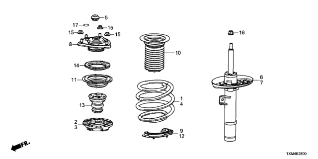 2021 Honda Insight Spring Right, Front Diagram for 51401-TXM-A03