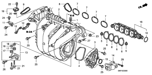 2009 Honda Civic 4 Door GX (INDIANA) KA 5AT Intake Manifold Diagram