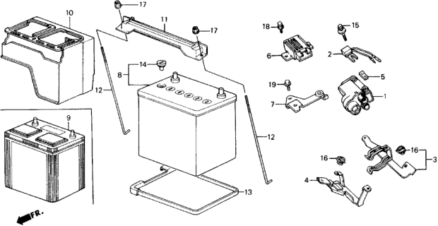 1989 Honda Prelude 2 Door 2.0S KA 5MT Ignition Coil - Battery Diagram