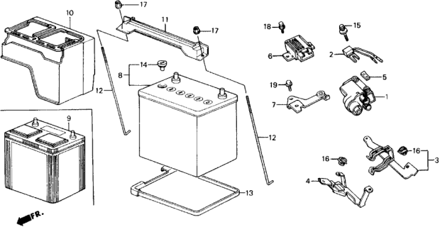 1989 Honda Prelude Holder, Cable Diagram for 90653-PH1-003