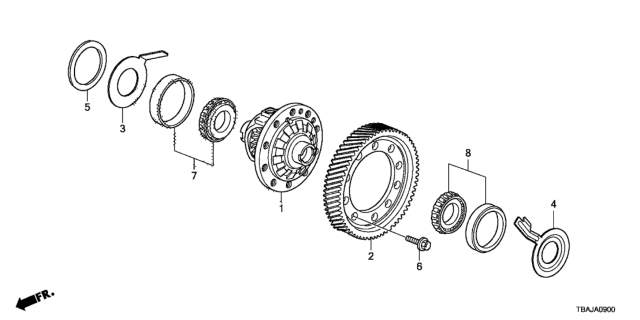 2018 Honda Civic Gear, Final Driven Diagram for 41233-RJ2-000