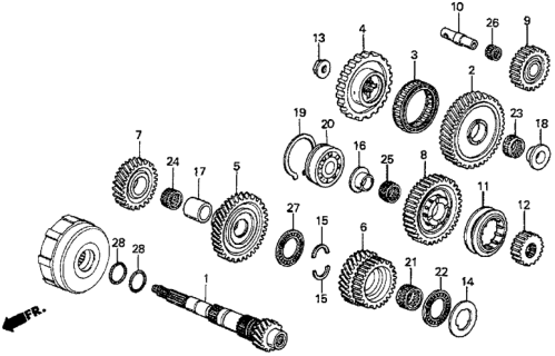 1984 Honda Prelude AT Countershaft Diagram