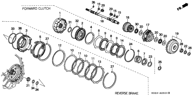 1996 Honda Civic Disk, Reverse Brake Diagram for 22545-P4V-013