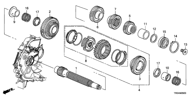 2012 Honda Civic Gear, Countershaft Low Diagram for 23421-RTX-A00