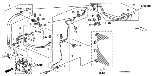 2008 Honda Civic Pipe Assembly, Air Conditioner Diagram for 80321-SNA-A01