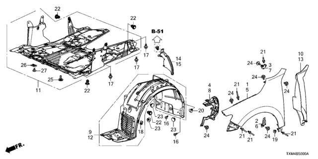 2021 Honda Insight BRACKET COMP R, FR. Diagram for 60220-TXM-A00ZZ