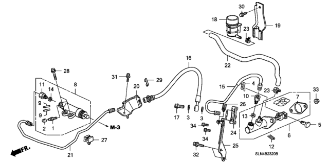2008 Honda Fit Master Cylinder Assembly, Clutch Diagram for 46920-SAA-P04