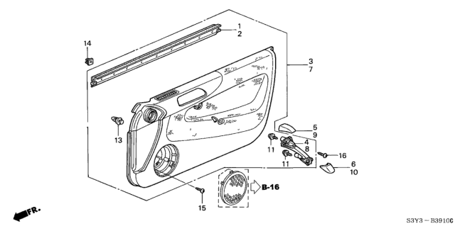 2002 Honda Insight Cap, L. Door Grip (Upper) *NH167L* (GRAPHITE BLACK) Diagram for 83592-S3Y-003ZA