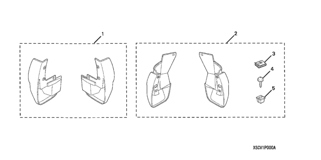 2008 Honda Element Splash Guard, Rear Diagram for 08P09-SCV-100R2