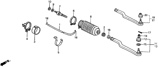 1991 Honda Accord Rubber, Band (T) Diagram for 53446-SM4-010