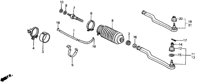 1991 Honda Accord End, Front Rack Diagram for 53521-SM4-013