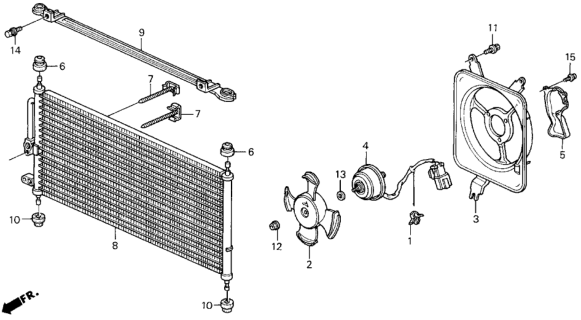 1994 Honda Prelude 2 Door S KA 5MT A/C Air Conditioner (Condenser) Diagram 2