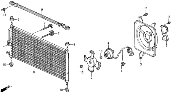 1993 Honda Prelude A/C Air Conditioner (Condenser) Diagram 2