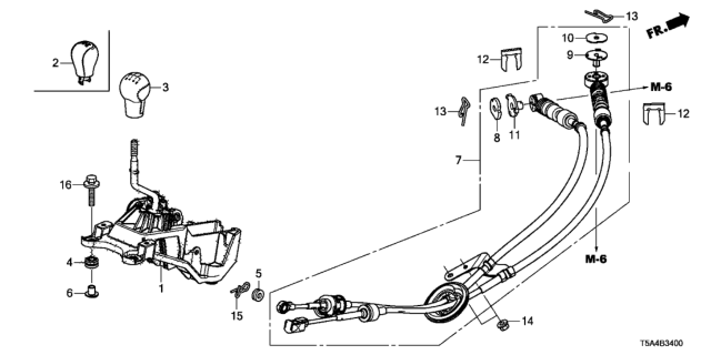 2017 Honda Fit 5 Door LX KA 6MT Shift Lever Diagram