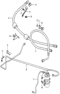 1981 Honda Accord Rubber, Hose Clamp Diagram for 38672-657-810