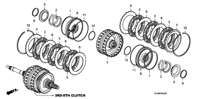 2008 Honda Fit 5 Door SPORT KA 5AT AT Clutch (3rd-5th) Diagram