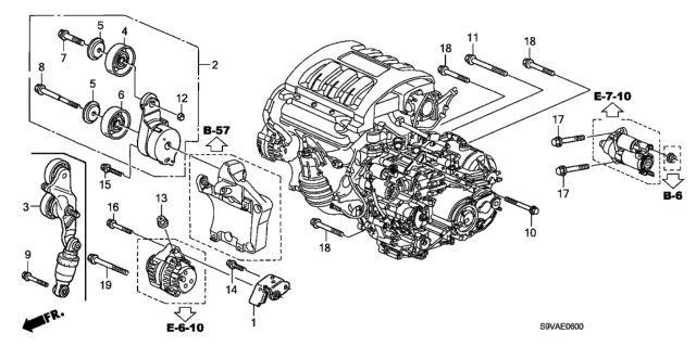 2008 Honda Pilot Alternator Bracket Diagram