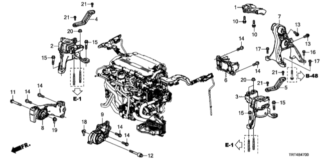 2018 Honda Clarity Fuel Cell Mounting Bracket, RR. Diagram for 3A212-5WM-A01