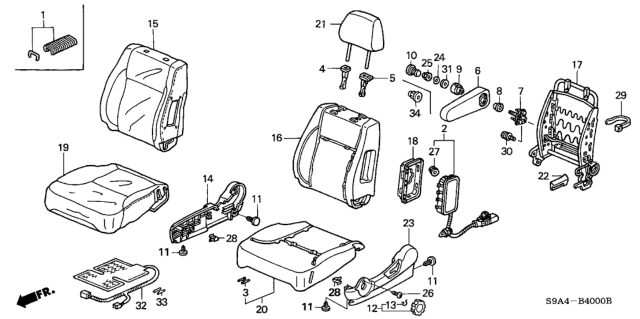 2005 Honda CR-V Front Seat (Driver Side) Diagram