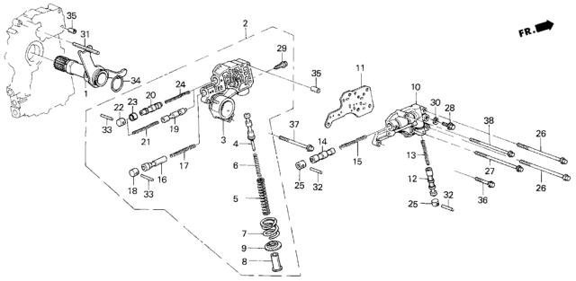 1987 Honda Civic 4 Door GL KA 4AT AT Lock-Up Valve Diagram