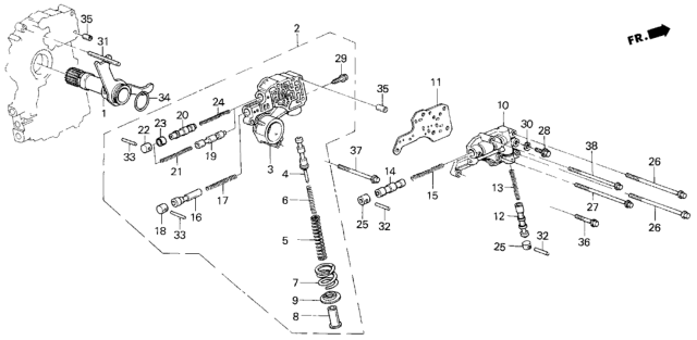 1987 Honda Civic AT Lock-Up Valve Diagram