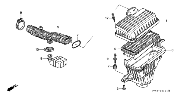 1996 Honda Accord Tube, Air Flow Diagram for 17228-P0G-A00