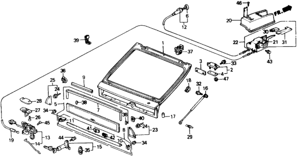 Lock Assembly, Tailgate Diagram for 74800-SH2-013
