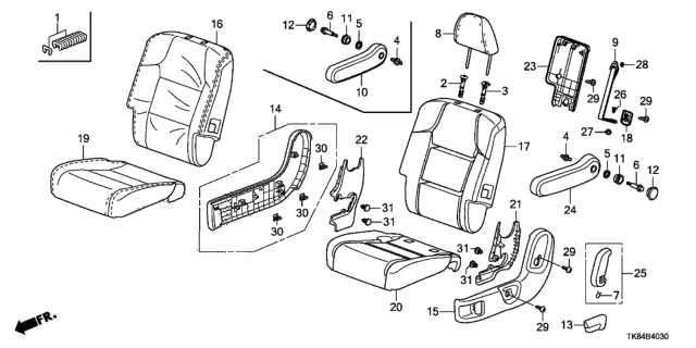 2014 Honda Odyssey Cover, Driver Side (Truffle) Diagram for 81721-TK8-A23ZB