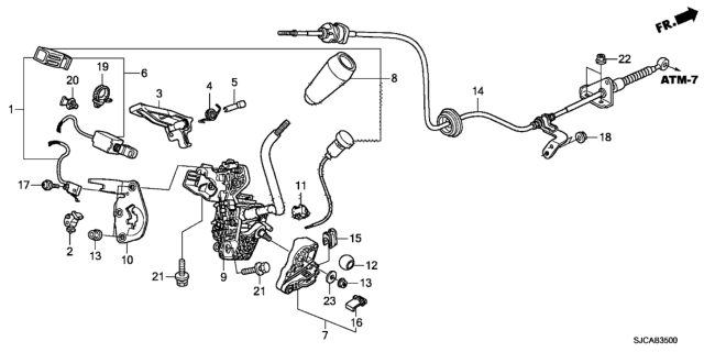 2014 Honda Ridgeline Select Lever Diagram