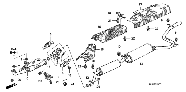 2010 Honda Odyssey Exhaust Pipe - Muffler Diagram