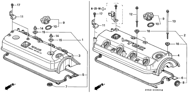 1996 Honda Accord Cylinder Head Cover Diagram