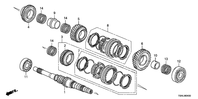 2020 Honda Civic MT Mainshaft Diagram