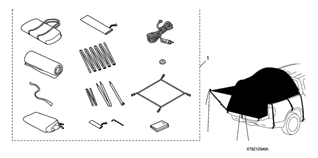 2020 Honda Ridgeline Tent Diagram